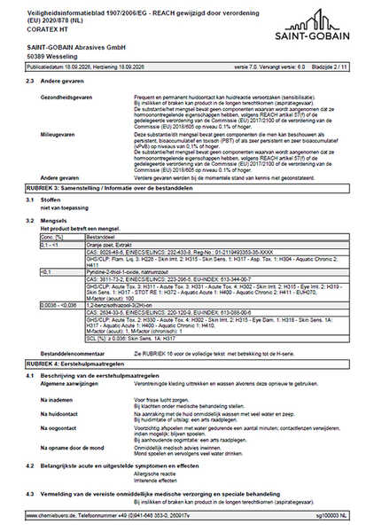 Cover Sicherheitsdatenblatt Coratex HT